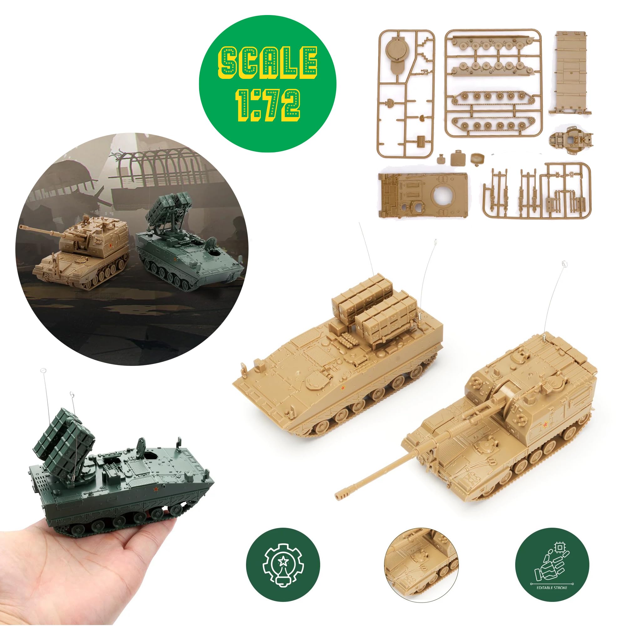 Amazon.com: INGWETECH 1:72 Military Vehicle Model Set - ZTD-05