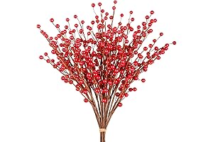 Whaline Artificial Red Berry Twig Stem