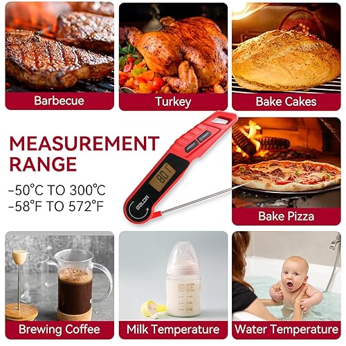 Miniatura 5 de BALDR Termómetro digital para carne, termómetro digital impermeable para alimentos, termómetro de lectura instantánea para cocinar, termómetro de