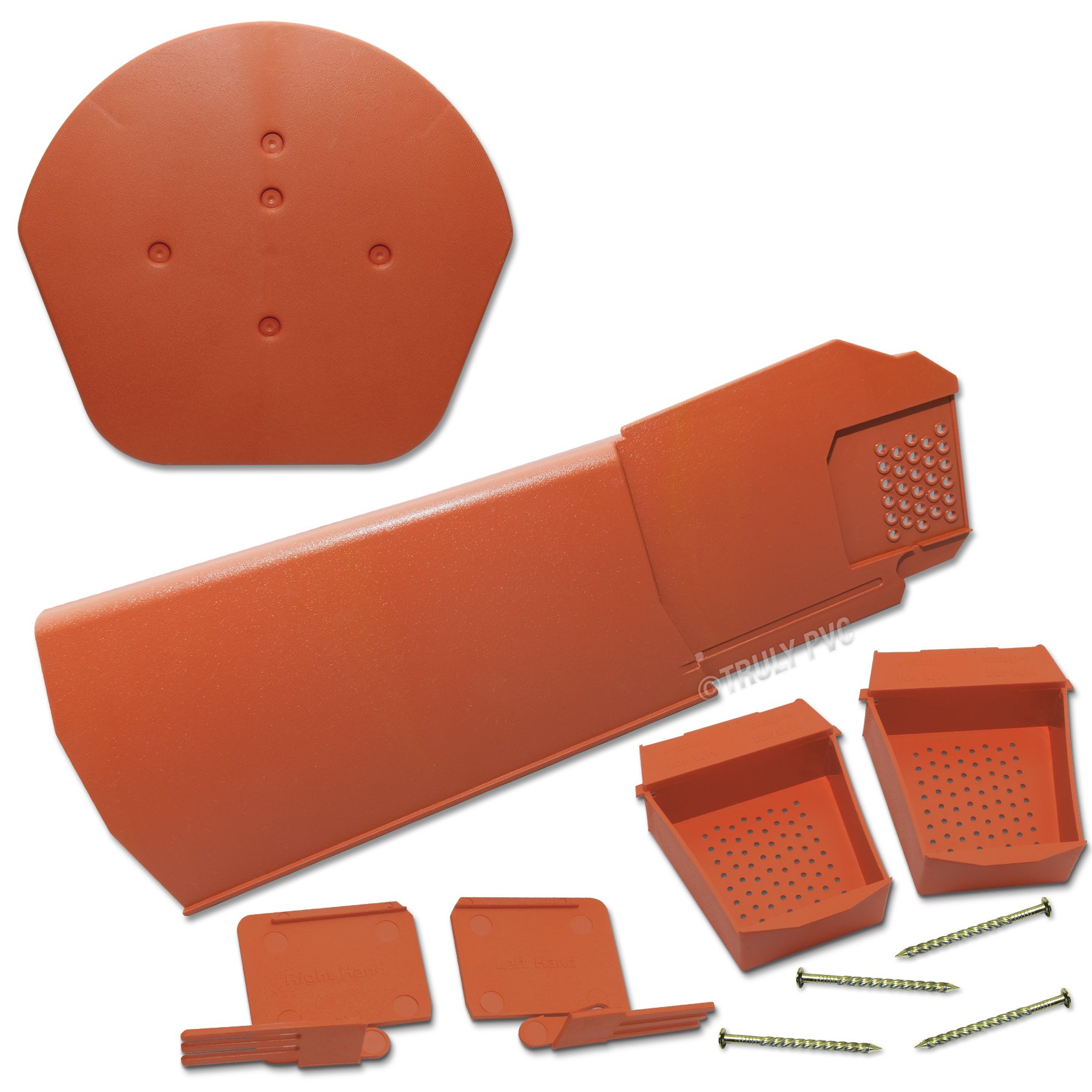 Complete Kit of 20 x Terracotta Klober Uni-Click Dry Verge Units + Domed Apex End Closure + Starter Pack - Kit Sizes 10 to 40 Available
