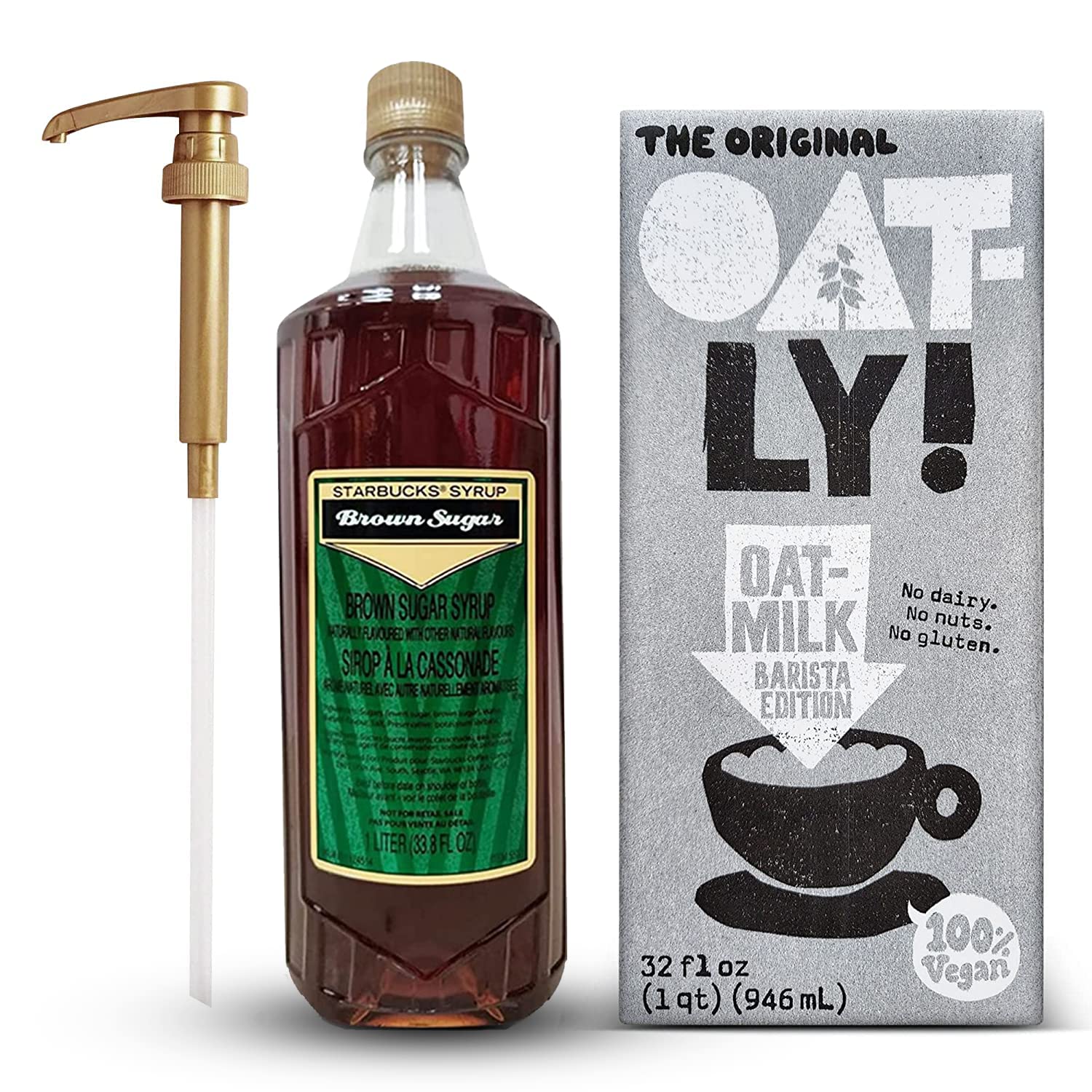 Grateful Grocer At Home Barista Set For Tea and Coffee Includes Oatly Oat Milk Barista Edition, Coff