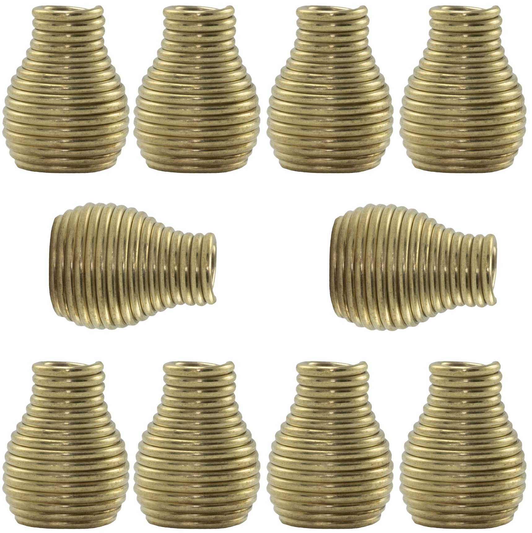 AERZETIX - C60507 - Pack of 10 Cord End Caps 4.5 x 7 x 15 mm - for Cord Cord Lace String - for Coat Anoraks Bag Creative Leisure Sewing Haberdashery - Gold Colour