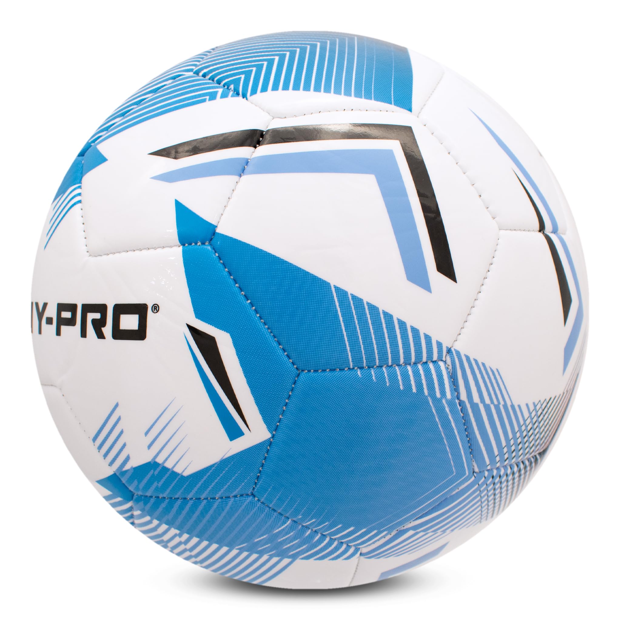 Hy-Pro Chevron Football - Size 5 with PVC Grip - Ideal for Training & Matches in All Weather Conditions, Blue / White - Image 2