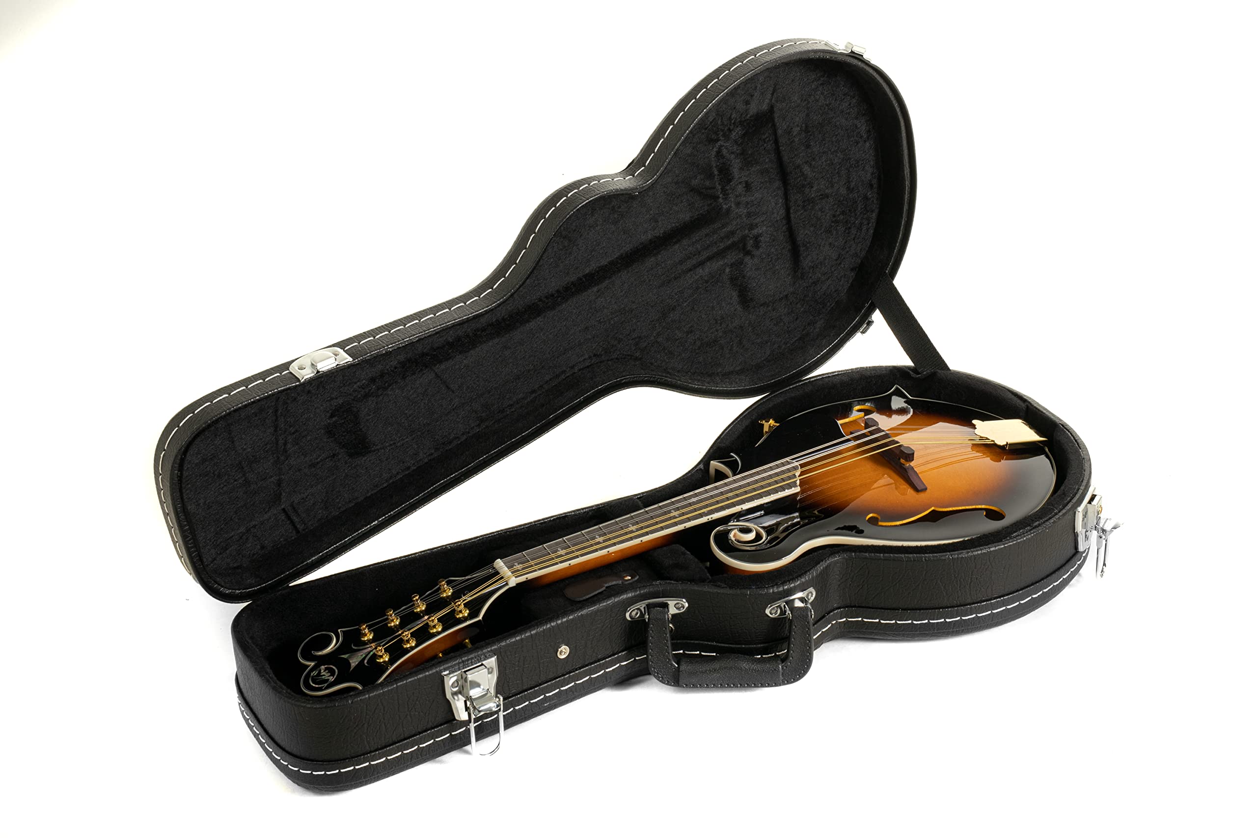 GEWA Mandolino F-2 Premium - Tavola armonica in abete massello - Fondo/fasce in acero massello - Fondo marezzato - Incl. custodia Premium - Finitura lucida Vintage Sunburst