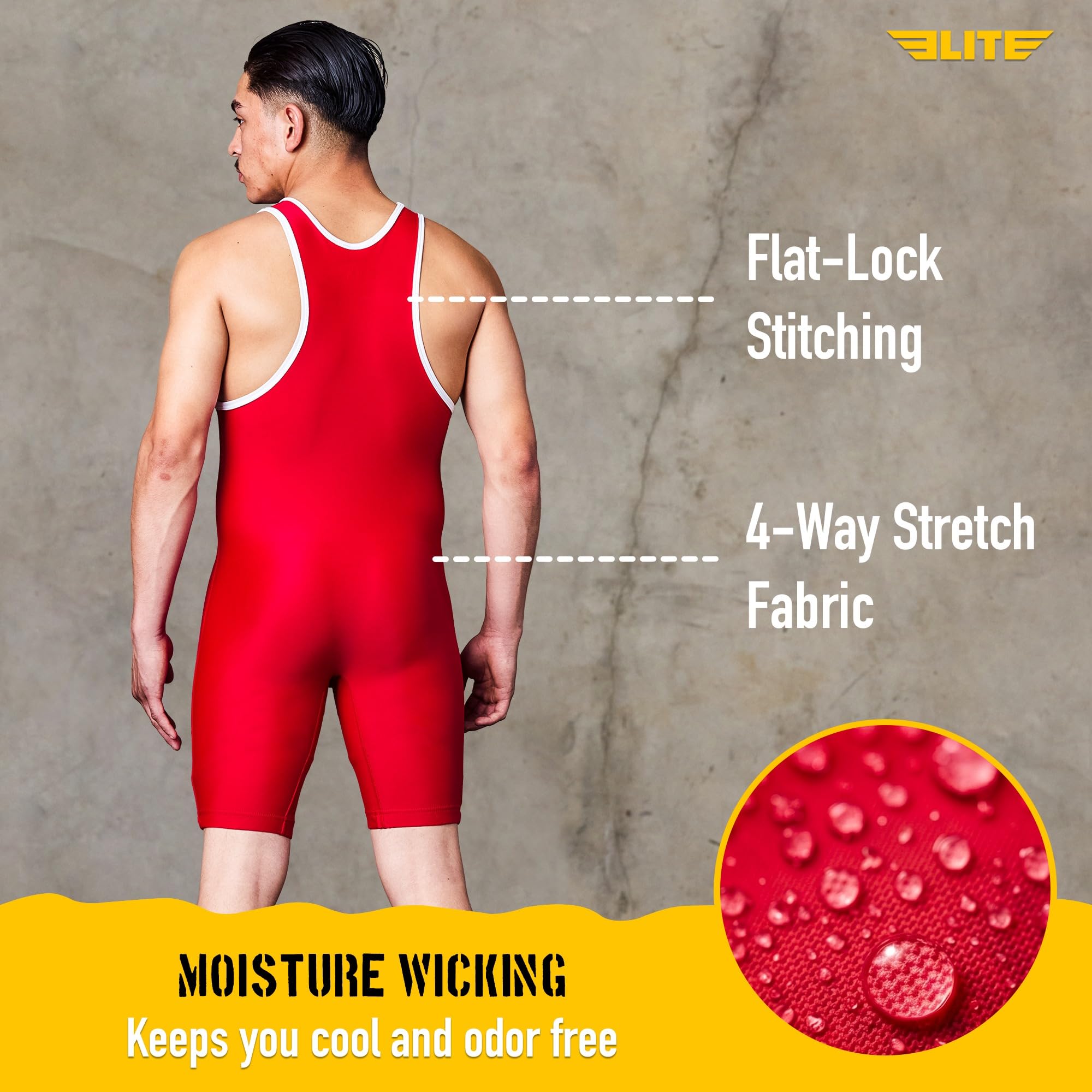 Elite Sports Męskie single wrestlingowe, standardowy mundur zapaśniczy dla mężczyzn