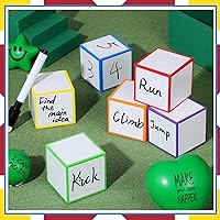 Vista 5 de Charniol 7 unidades de bloques de borrado en seco de espuma en blanco, dados de borrado en seco, cubos de 2 x 2 x 2 pulgadas con marcador