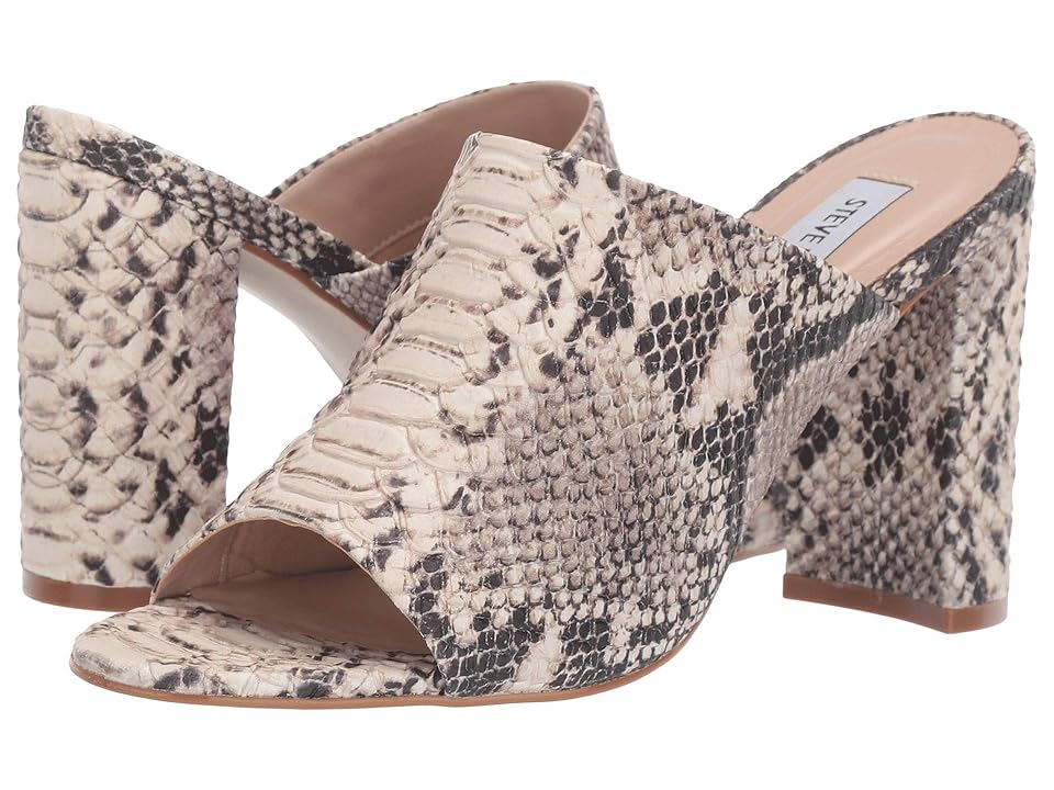 

Steve Madden Esmeralda Heeled Mule (Natural Snake) Women's Clog Shoes, Beige