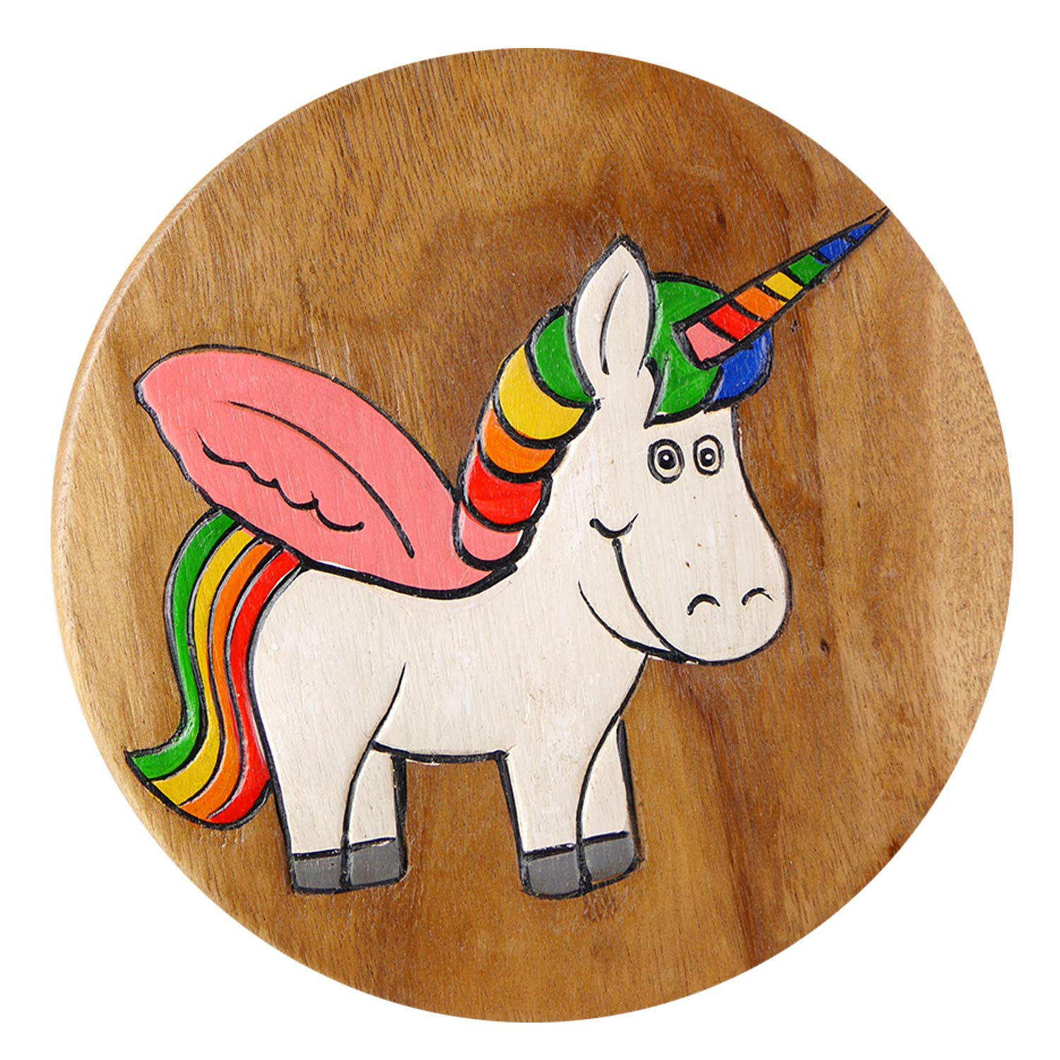 ART-CRAFT Vielseitiger Kinderhocker Holzhocker rund aus Mass