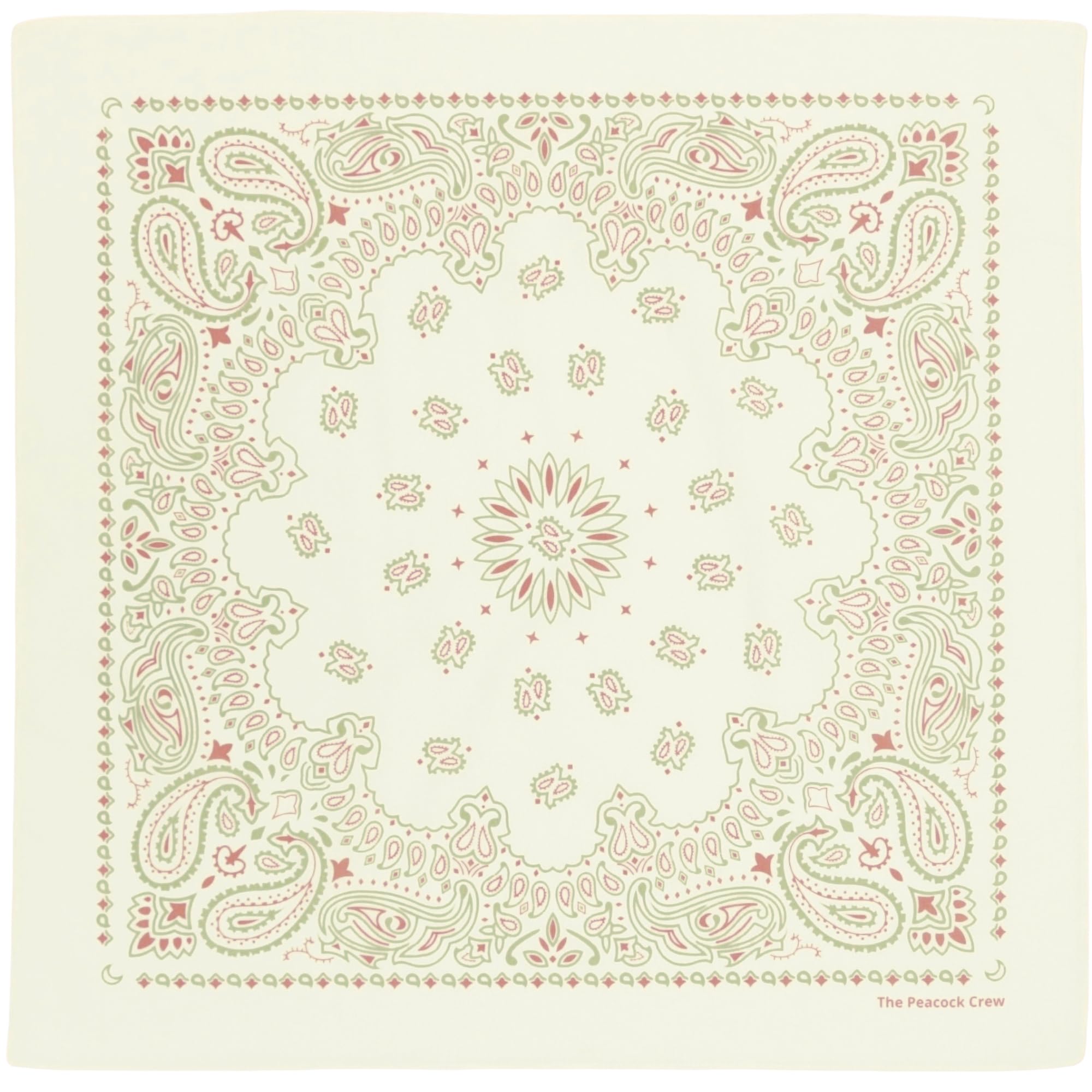 The Peacock Crew Premium Soft Cotton Designer Bandana for Men and Women 22x22 in