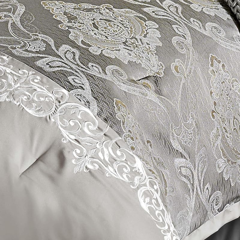 Riverbrook Home Kacee Comforter Bedding Set, King Size, Platinum Glam Décor, 12 Pieces image 2
