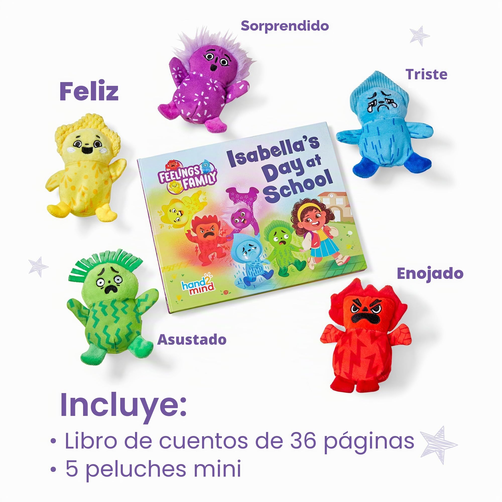 Learning Resources Resources-96317, Juego Meet The Feelings Family, Libros para niños de 3 años, Incluye 5 Juguetes Blandos Que representan emociones, Multicolor (96317)