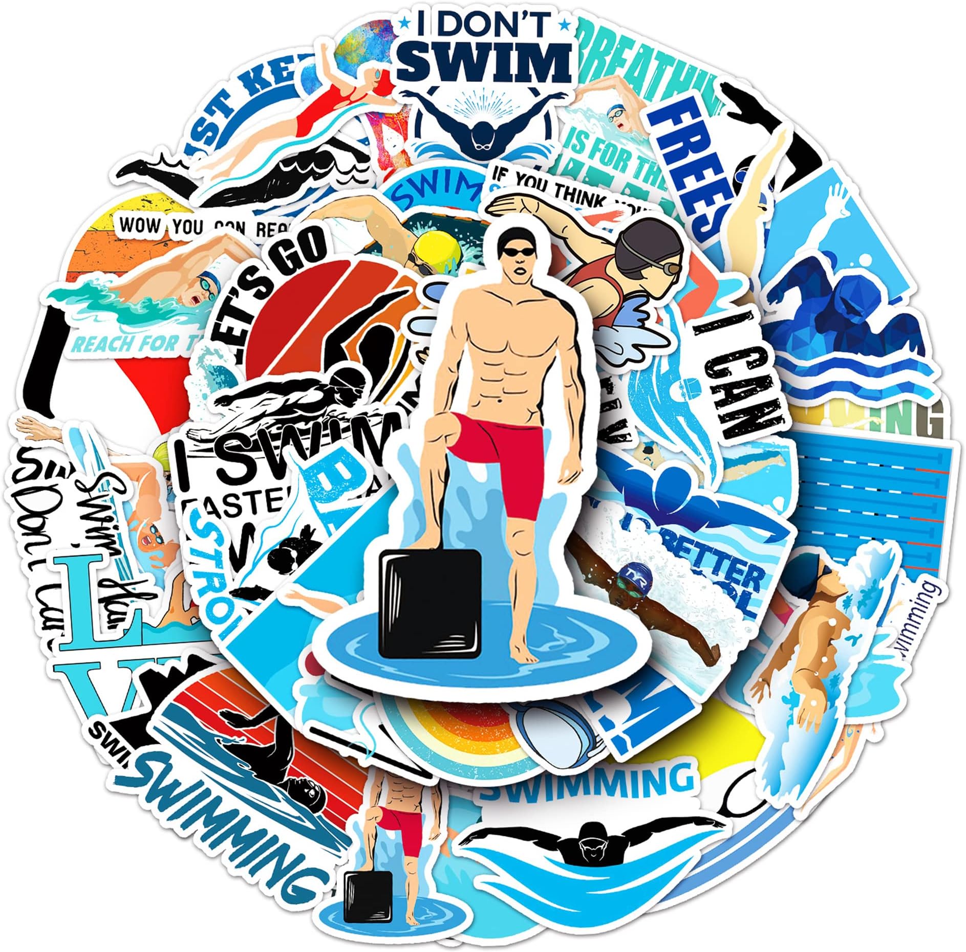 Aiwuding Athletics Stickers Pack, 50PCs, Track and Field