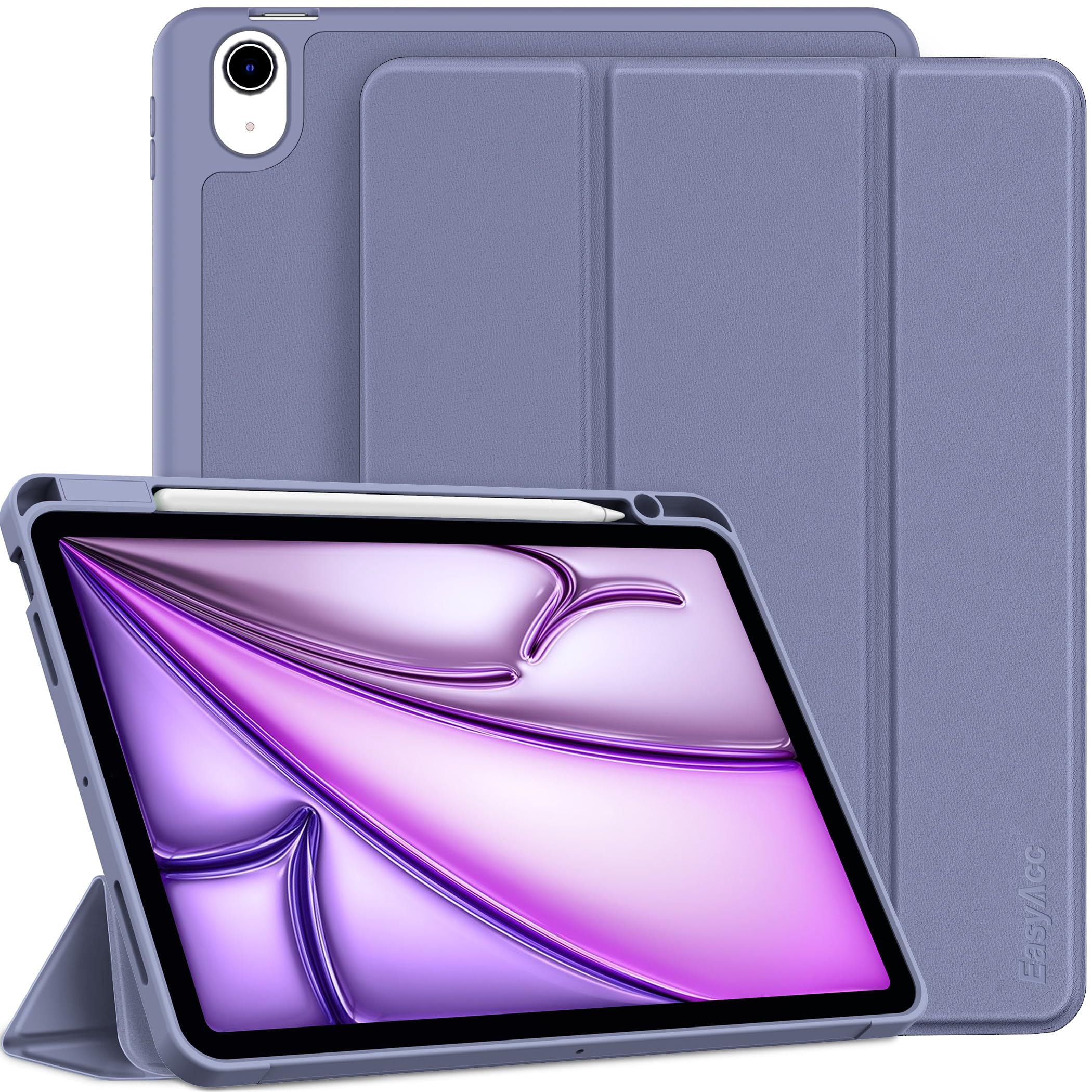 EasyAcc Cover Custodia Compatibile con iPad Air 11 Pollici M4/M3/M2 (2026/2025/2024), iPad Air 5/4 (10,9-Pollici, Modello 2022/2020, 5a/4a Generazione), Supporta Ricarica Magnetica di iPencil, Viola