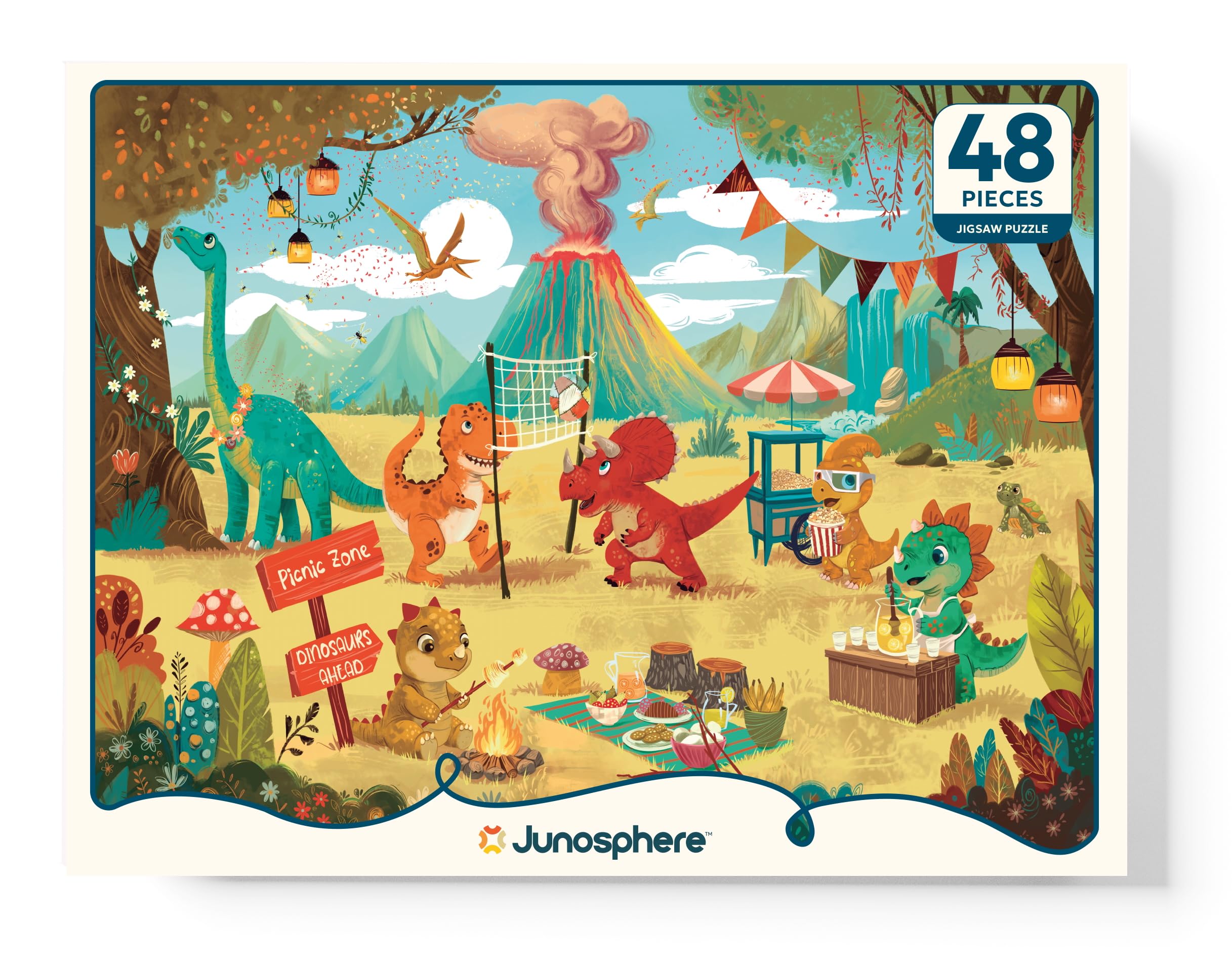 Dinosaurs at a Picnic Jigsaw Puzzle | Premium Montessori Toy & Quiet Time Activity | 48 Pieces | Ages 4, 5, 6, 7 Years | Birthday Gift for Kids-image-37