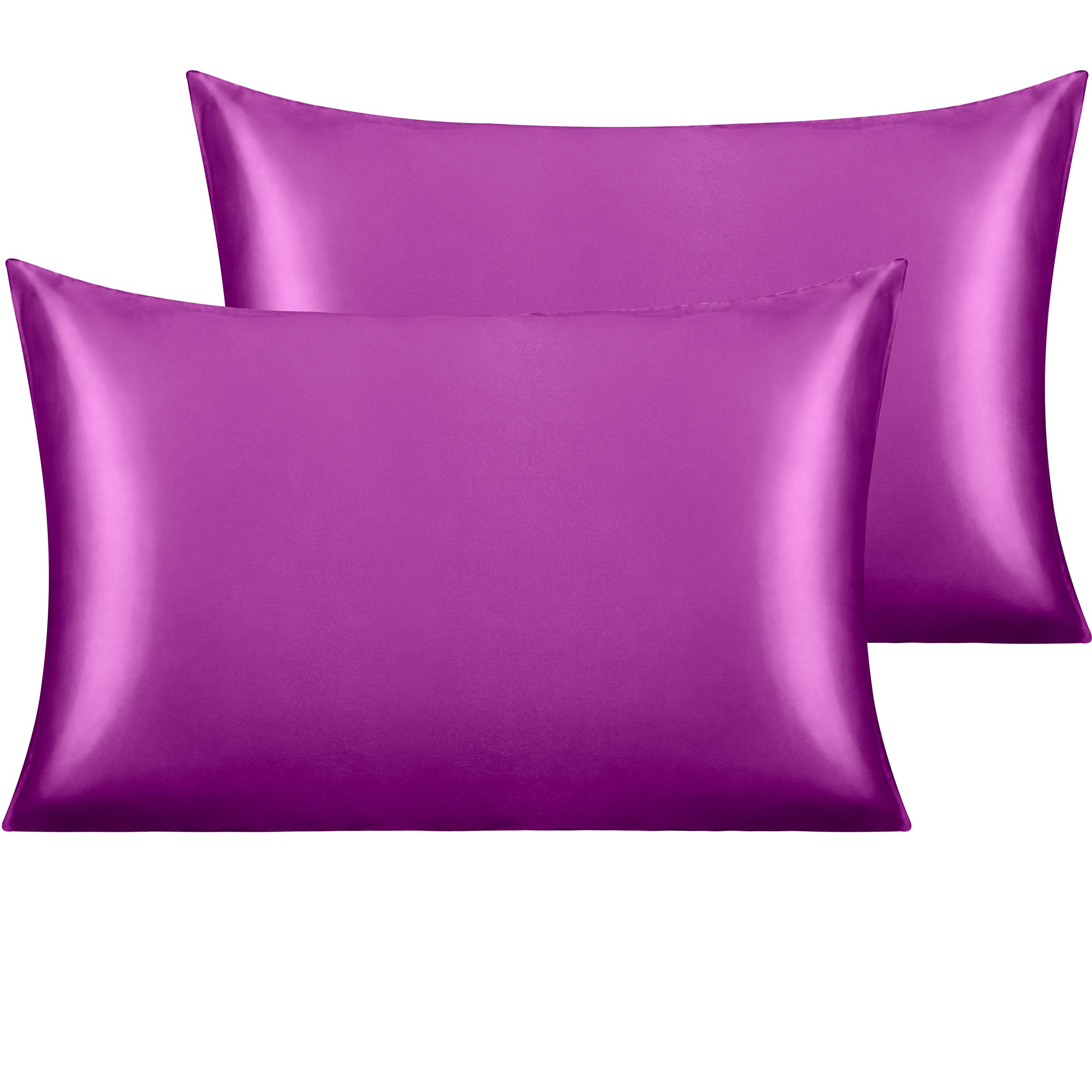 NTBAY Queen Satin Pillowcases, Set of 2, Purple — image 1
