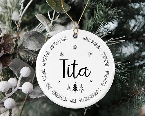 Miniatura 3 de Adorno descriptivo de Tita, adorno de Tita de la mejor historia, regalo de recuerdo de Navidad de hija o hijo, nuevo adorno de Tita, primero para