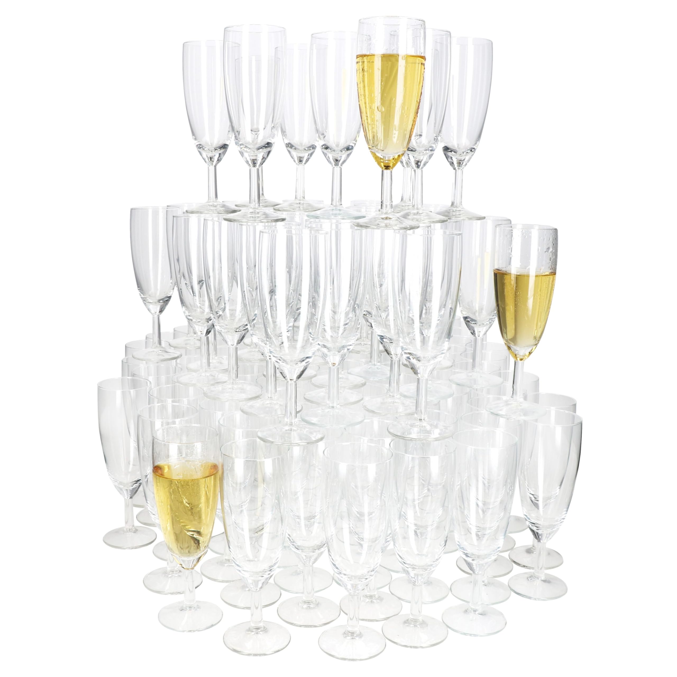 MamboCat 120er Set Royal Sektgläser I 140ml, Höhe 16cm I modernes klares Sektglas mit Fuß I Sektflöte für Prosecco, Champagner & Co I transparente Gläser für Hochzeit, Partys, Geburtstage