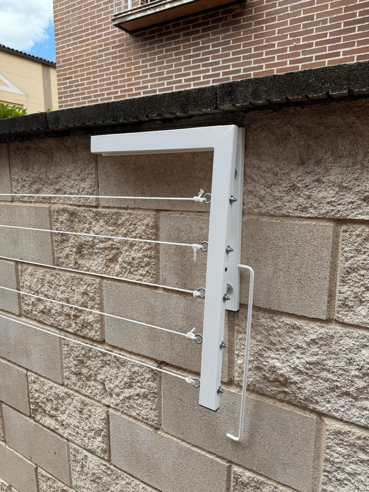 TENDEDERO Plegable DE Pared Blanco 5 Cuerdas