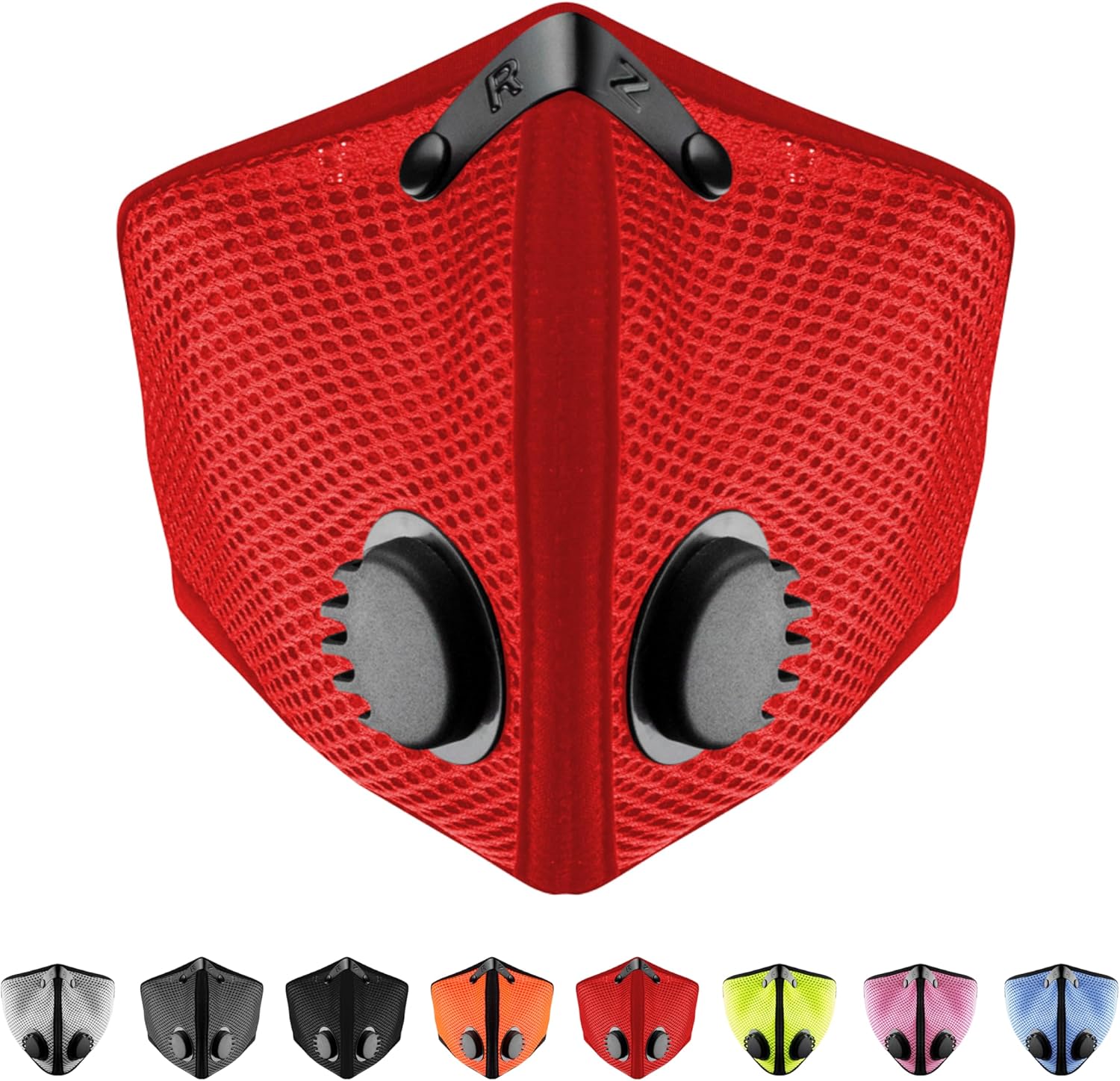 RZ Mask M2 - Cooling Mesh Dust Mask w/ 99.8% Carbon Filtration, Anti Fogging w/Easy Use Hook-and-Loop Head Strap