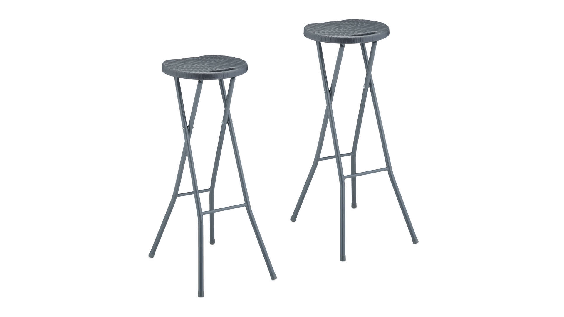 Sgabello Da Bar Pieghevole Spetebo - Portata 100 Kg, Seduta Plastica Bianca, Altezza 70 Cm - Foto 1