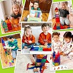 Tuiles magnétiques Jouets pour enfants STEM Jouet d'aimant pour les blocs magnétiques pour les tout-petits Bâtiment Préscolaire Apprentissage Sensory Montessori Jouets pour 3+ Garçons et filles de l'année, Jouet pour enfants de la Créativité en toute sécurité 40PCS
