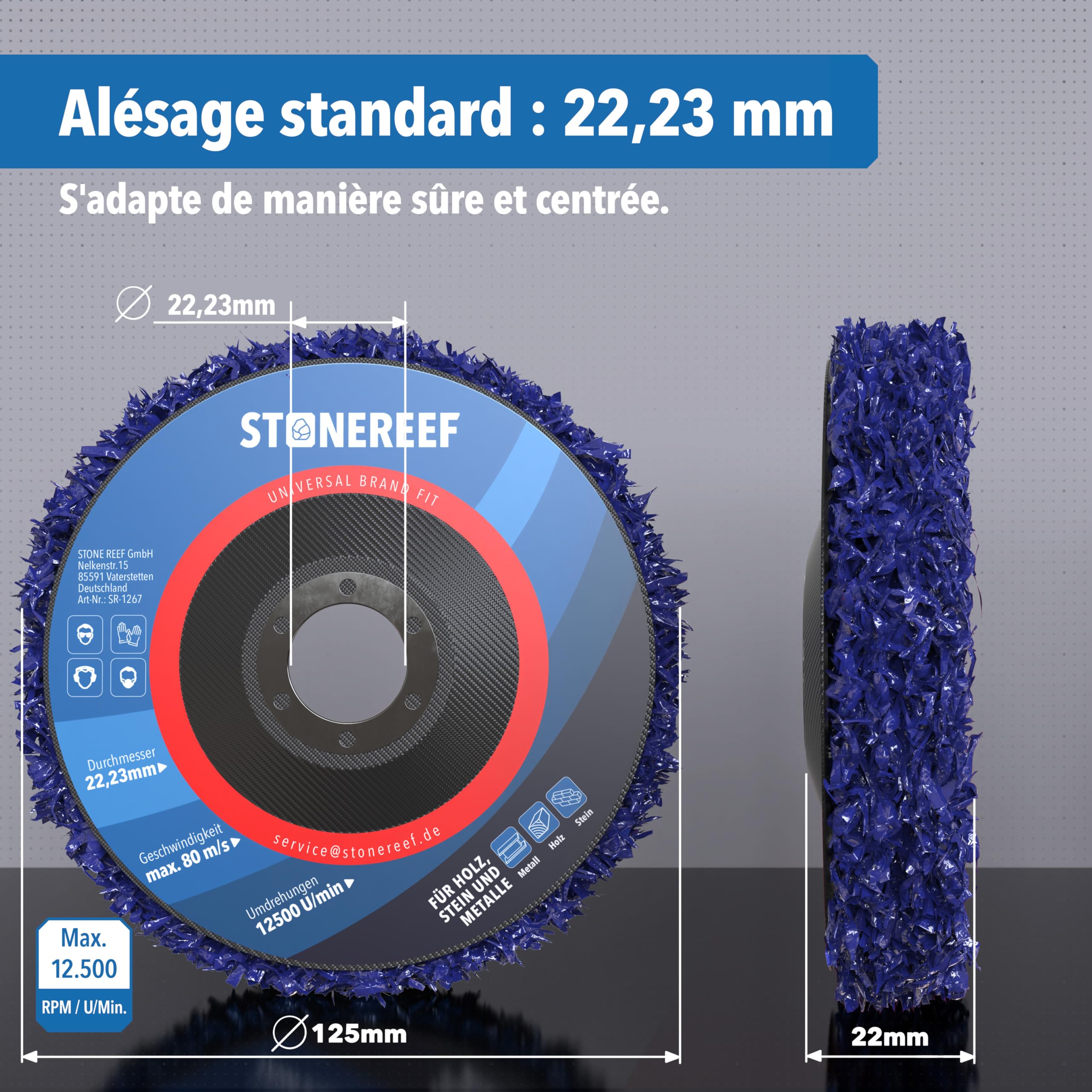 Lot de 5 disques de nettoyage [125 x 2,0 x 22,23 mm] CSD pour meuleuse d'angle – Disques à ébarber pour nettoyer, disque antirouille, disque de nettoyage grossier, meuleuse en métal et travaux