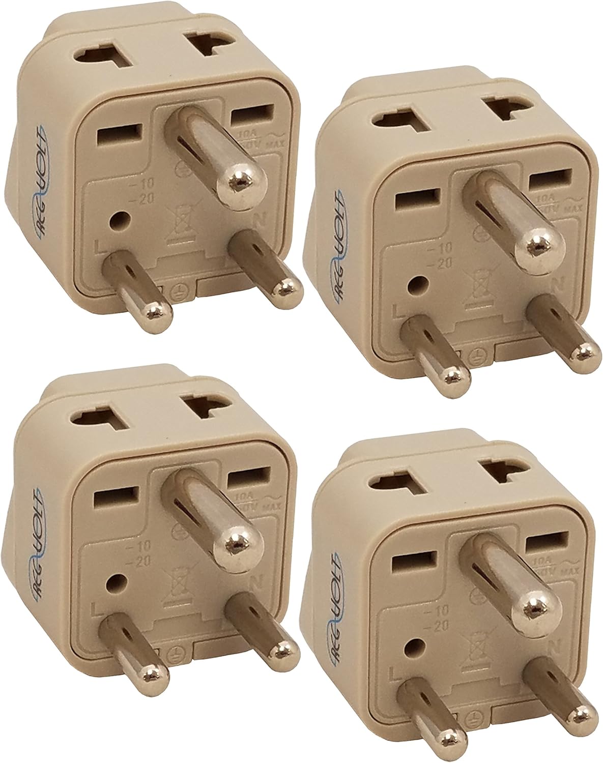 REGVOLT Type D Plug Adapter 2 in 1 Grounded Universal Plug Adapter