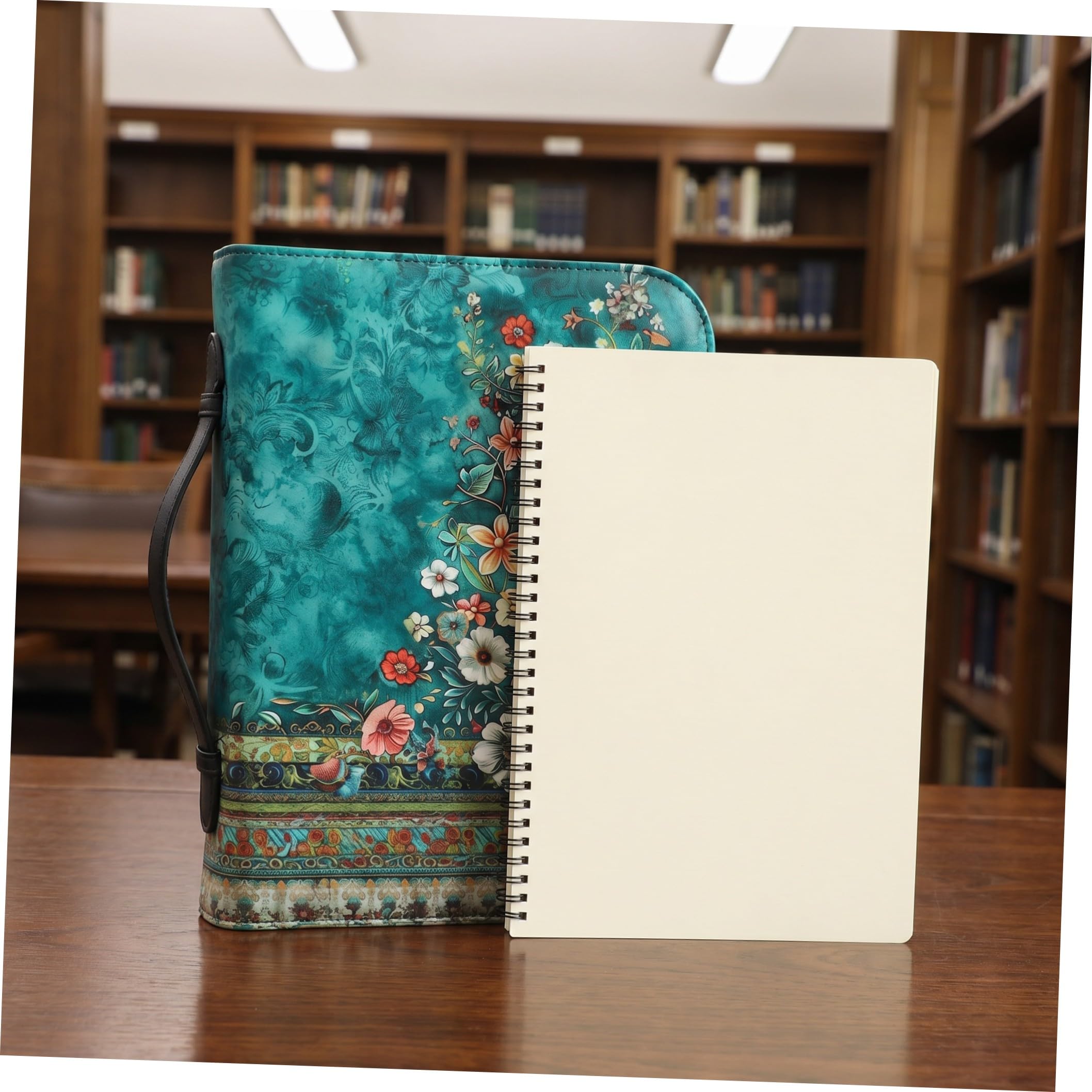 Homoyoyo Estuche para Libro de Piel Sintética con Asa, Floral Vintage