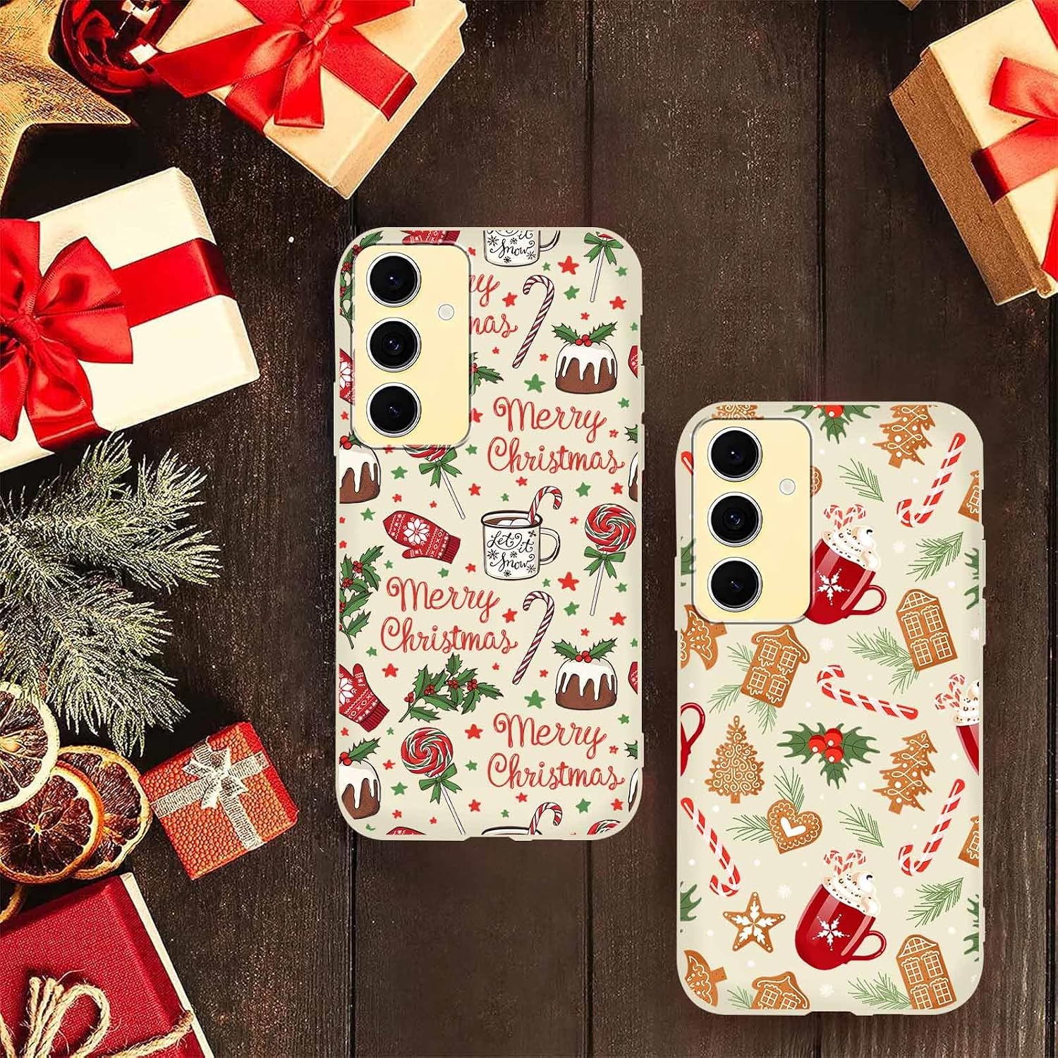 2 Pack Christmas Candy Phone Case for Samsung Galaxy S24 FE 6.7" image 3