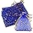 SUMAJU 100 Pieces Moon Star Organza Jewelry Candy Bags, 2.7x3.5 Inch Sheer Royal Blue Organza Pouch Small Gift Bags with Drawstring for Wedding Baby Shower Christmas Party Favors