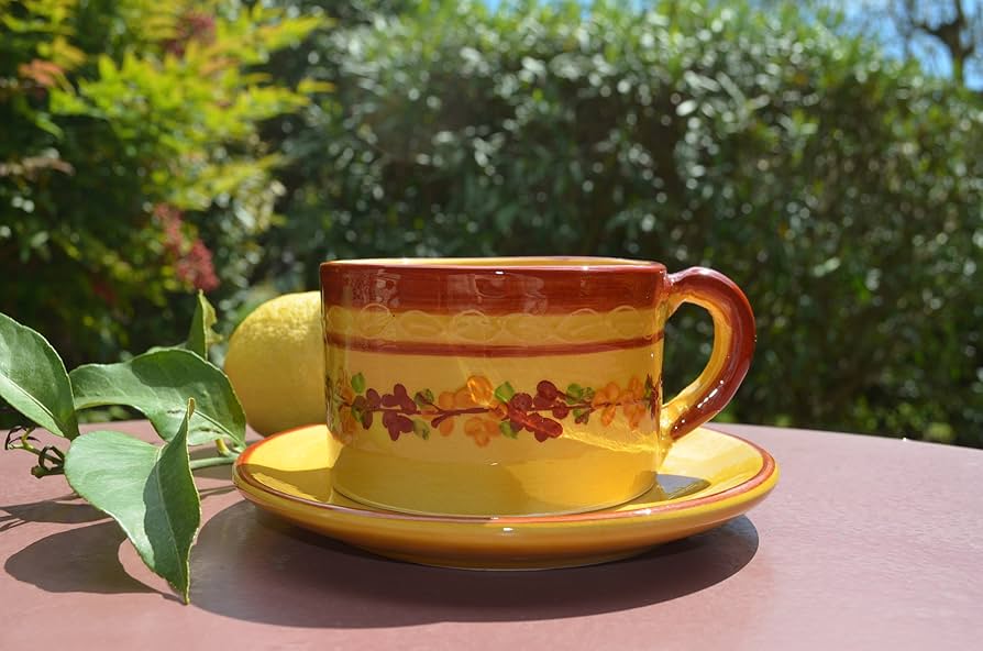 Amazon | 南フランス プロヴァンス陶器 カップ＆ソーサー