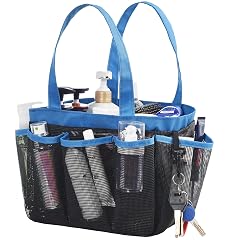 WEHUSE Mesh Shower Caddy Basket 8 Large Pockets Quick Dry Shower Tote Bag Portable Bathroom Caddy for College