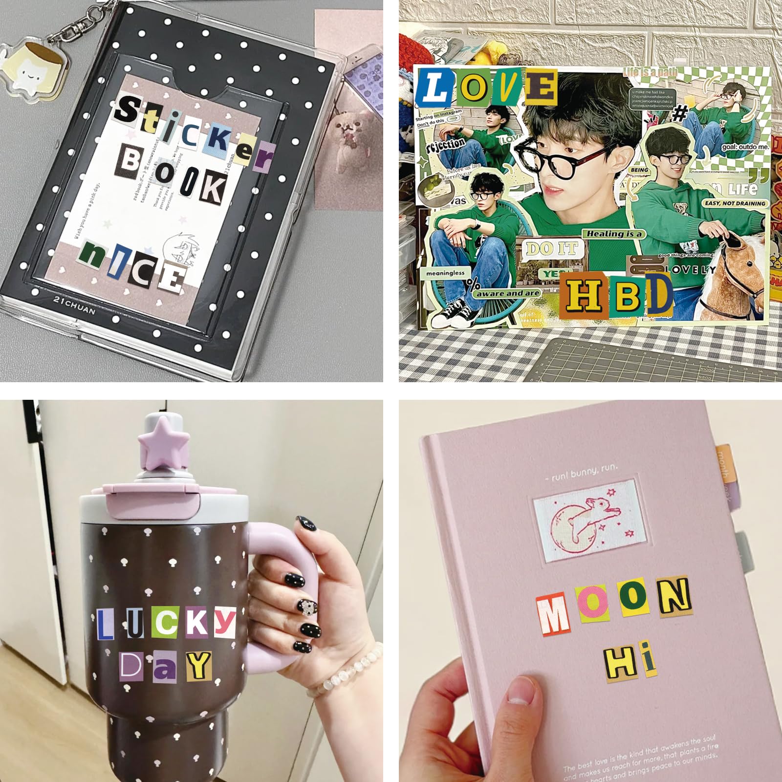 Vintage Letter Stickers - Scrapbook & DIY -5