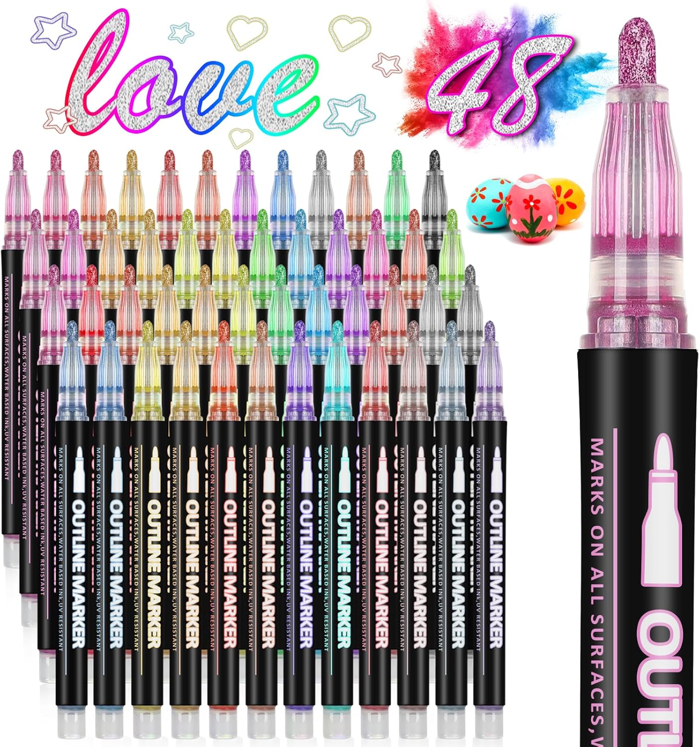 48 rotuladores de colores metálicos con contorno por 11,99€ ¡¡40% de descuento!!