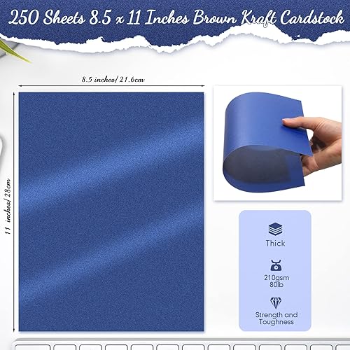 Miniatura 2 de 250 hojas de papel metálico de 8.5 x 11 pulgadas, tarjeta brillante de 80 libras, 210 GSM, papel de impresora de doble cara para bodas, cumpleaños,