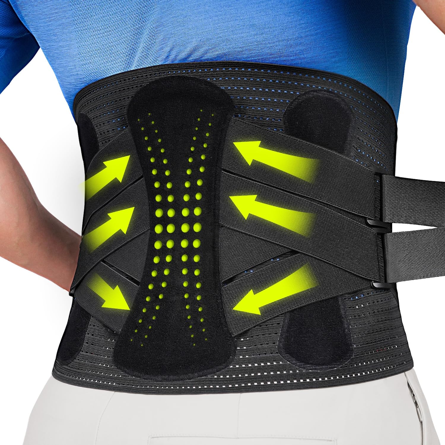 Back Brace for Men Lower Back Pain Women Relief with 360-Degree Biochemical Hug Support without Suspenders Back Support Belt Soft Breathable Fabric Lumbar Support for Herniated Disc Sciatica L