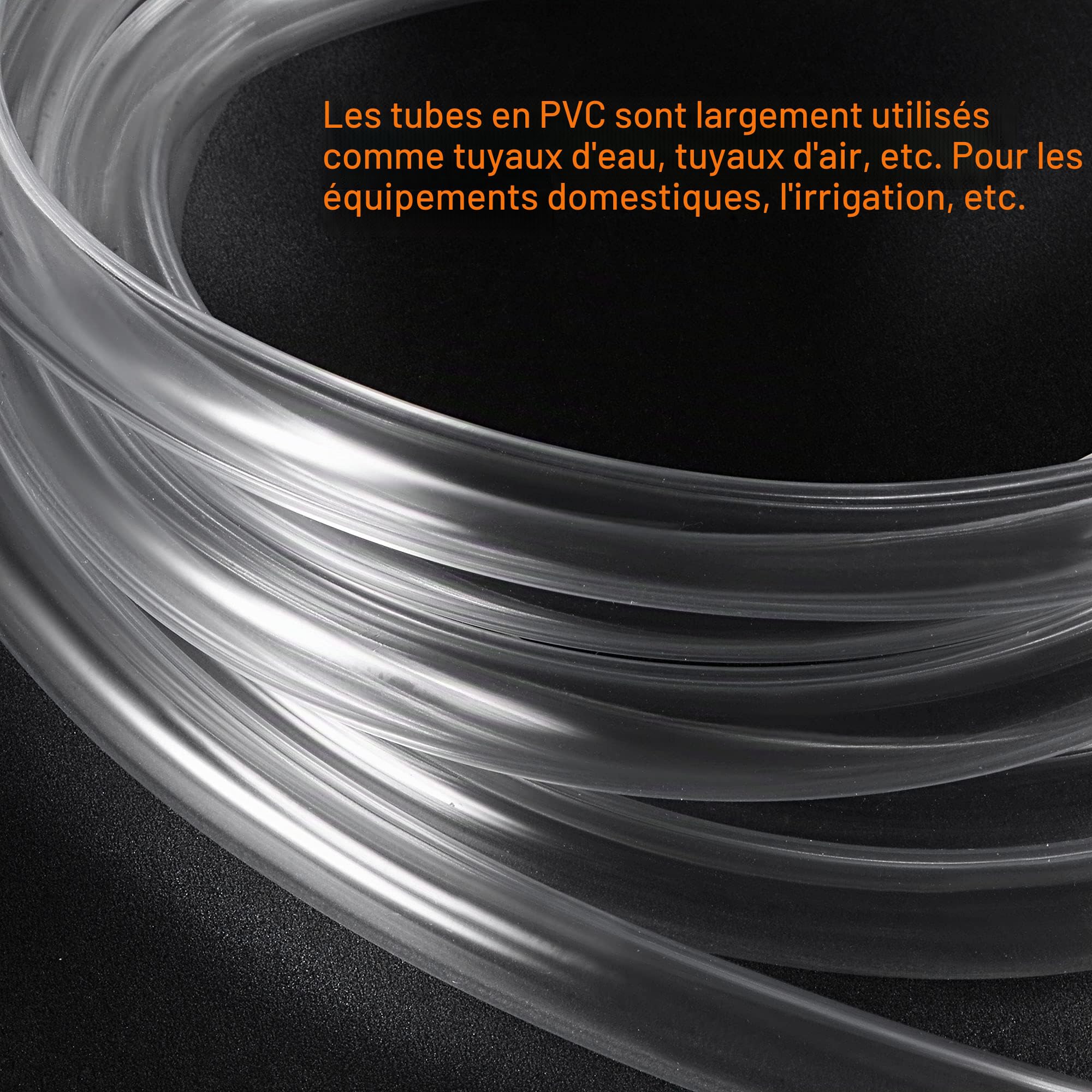 sourcing map Tuyau Flexible PVC Transparent Vinyle Tube PVC 50mm Diamètre Interne 58mm Diamètre Externe 1 Mètre de Longueur Flexible Léger pour Eau Tube Air Ligne