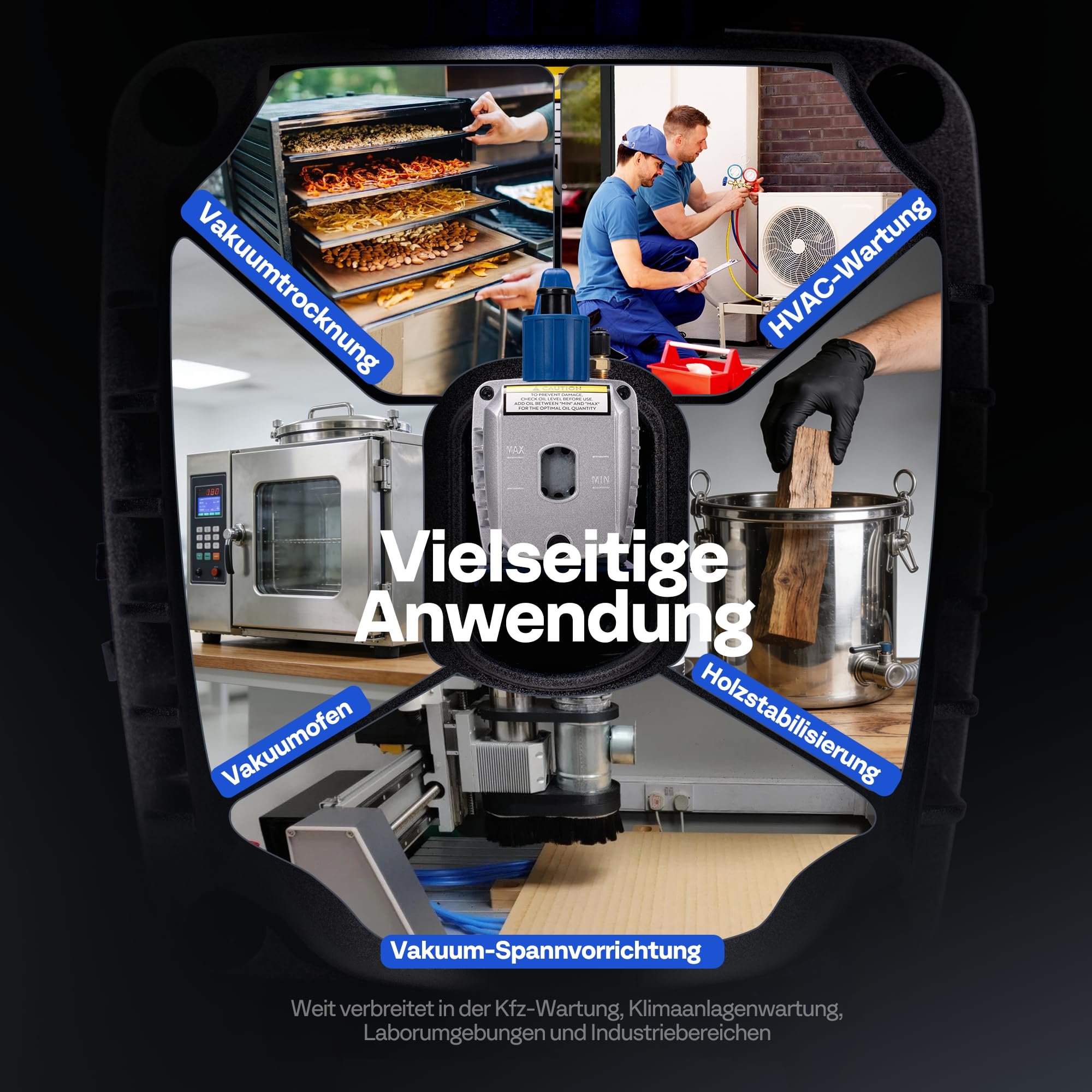 VIVOHOME 3,5CFM Einstufige Vakuumpumpe Set mit Ölflasche für Klimaanlage HVAC Kfz Kühlsystem R12 R22 R134a R410a R502