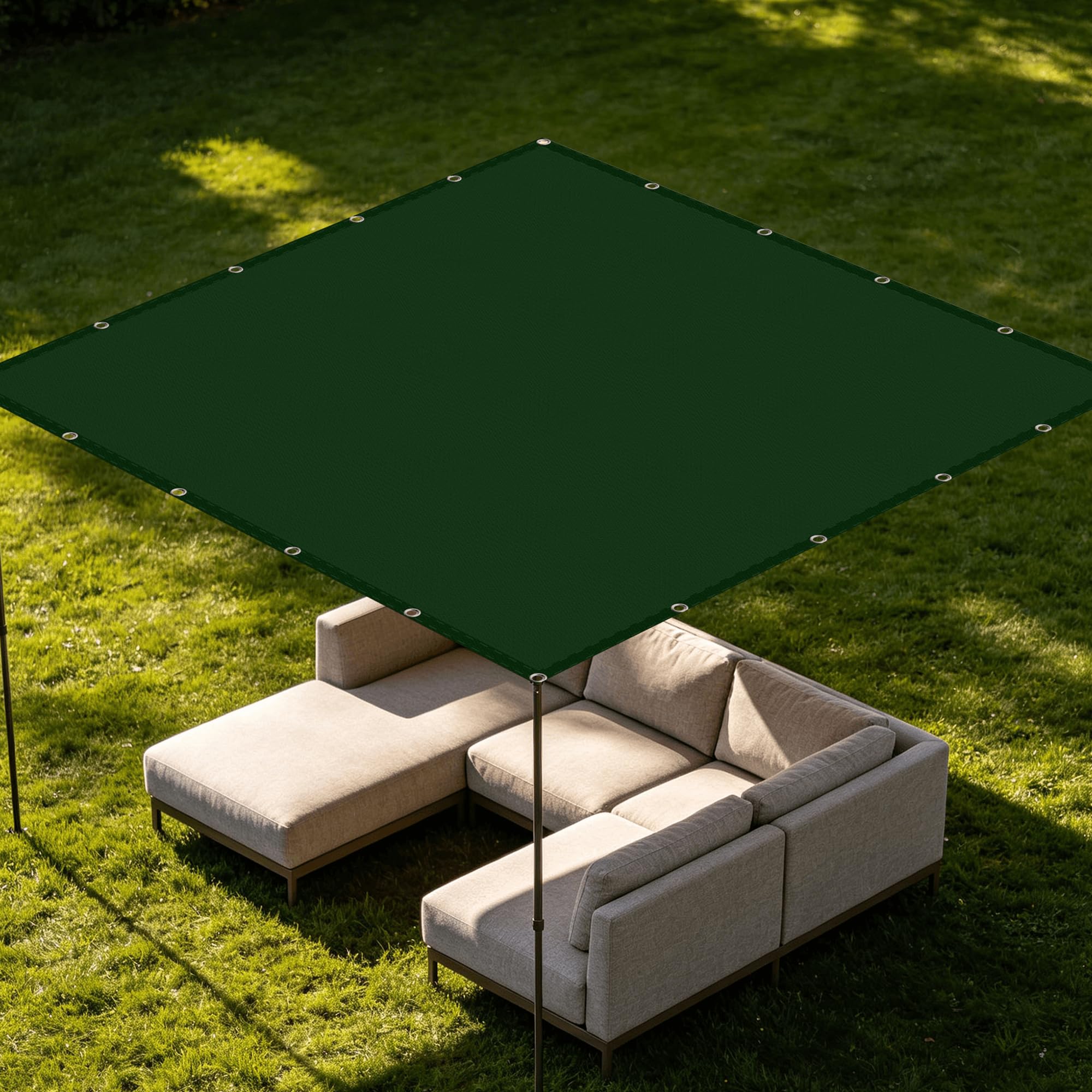 Voiles ombrages 1.8 x 2.5 m de couleur vert foncé pour terrasse et patio