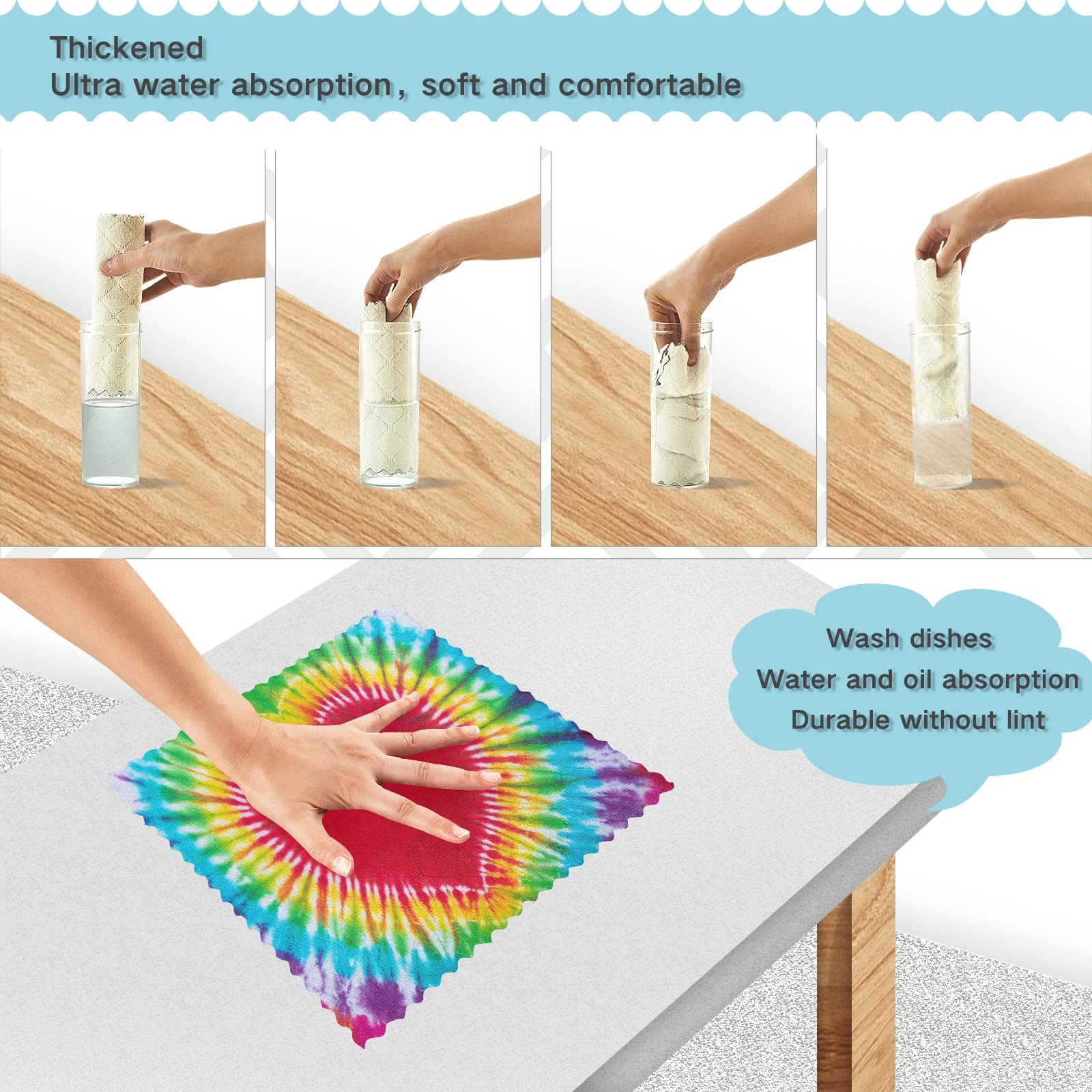 6 Strofinacci Cucina 28x28cm Morbidi E Assorbenti – Panni In Microfibra Con Motivo Fragola, Ideali Per Piatti, Superfici E Auto, Confezione Pratica