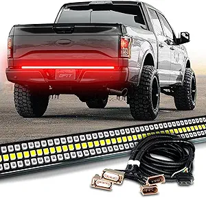 OPT7 Plug'n'Play Harness for 2015-2018 F150 Without Blind Spot Sensors: 60" Redline Triple Row LED Tailgate Light Bar w/Sequential Red Turn & Easy Connect Harness