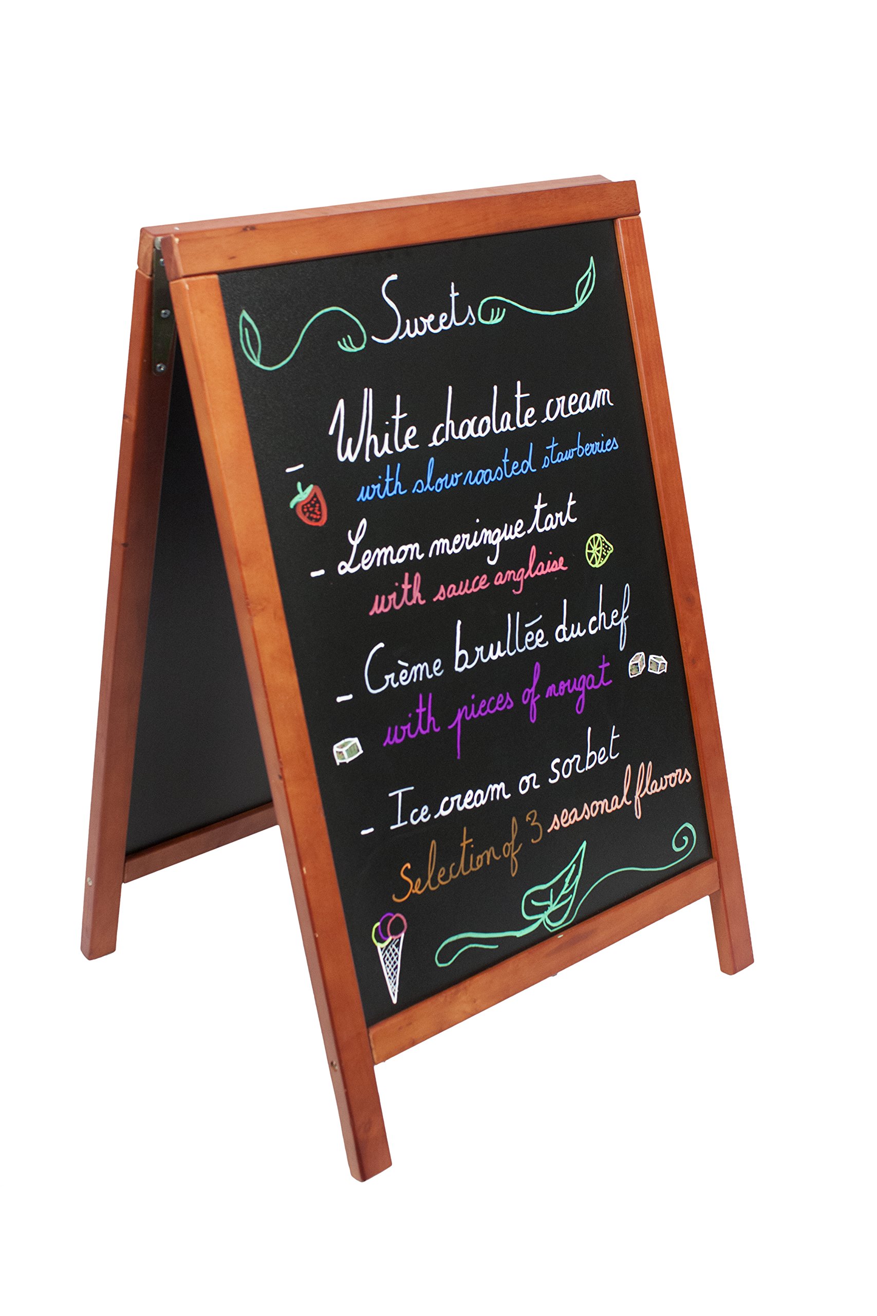 Securit Duplo deska kredowa z twardego drewna, lakierowana, mahoniowa, 55 x 85 cm (SBD-M-85)