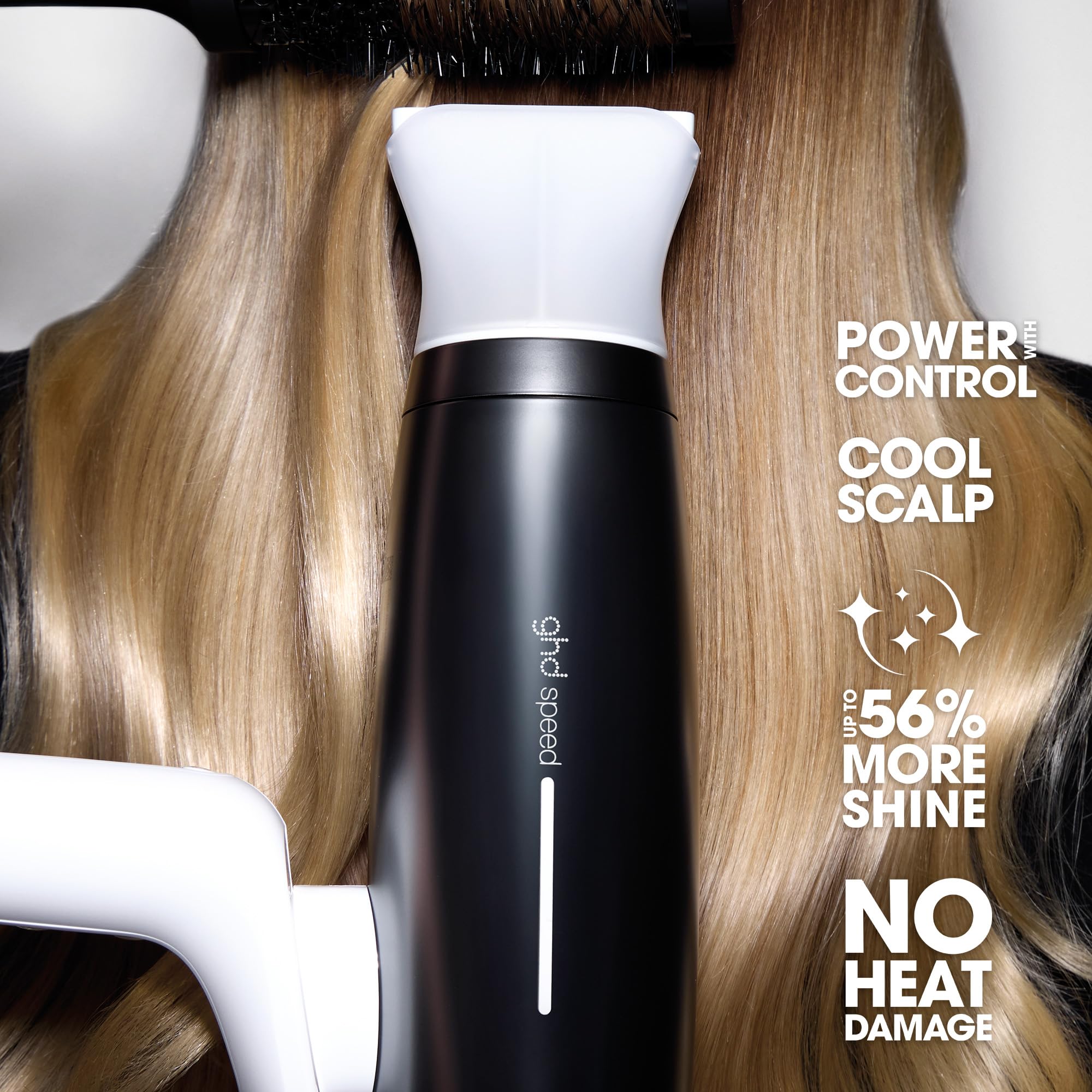 ghd Speed Ionic Hair Dryer in Silver White - Fast, Quick, Powerful Blow Dries with Control & No Heat Damage, ghd's Best Blow Dryer - for All Hair Types (UK Plug) - 5