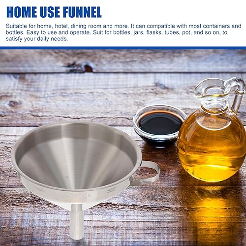 Miniatura 5 de DOITOOL 1 Unidades de embudo de acero inoxidable Colador de metal Mini embudos de metal embudo de aceite embudo de cocina embudo de vino de acero