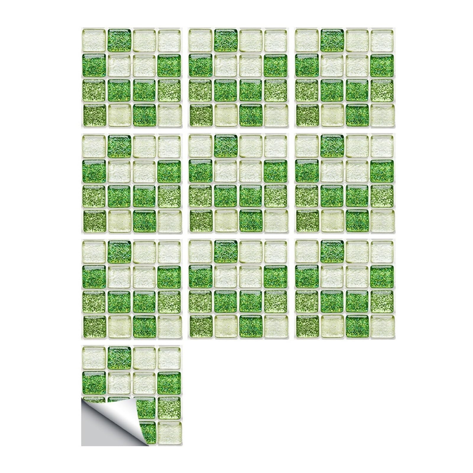 Mosaic Marble Effect Tile Stickers, Waterproof Simulation Mosaic Wall Stickers 10x10cm, Removable Decals for Home Decor(Color 19,10x10cm 10pcs)