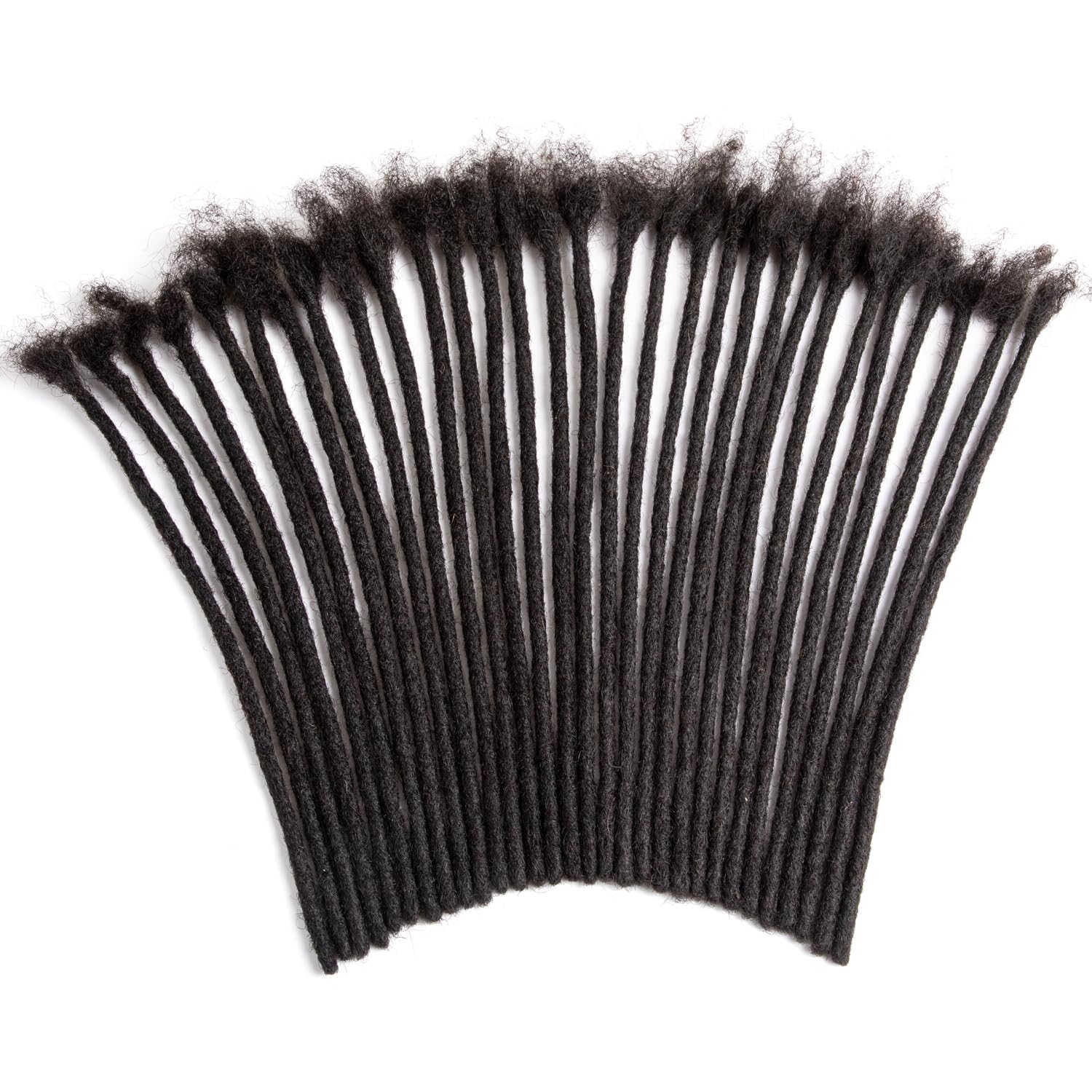 Originea 100% Echthaar Dreadlocks Extensions 10 Zoll Afro verworrenes Schwarz 60 Strähnen 0.6cm Mode Häkeln Flechten Haar für Mann/Frauen