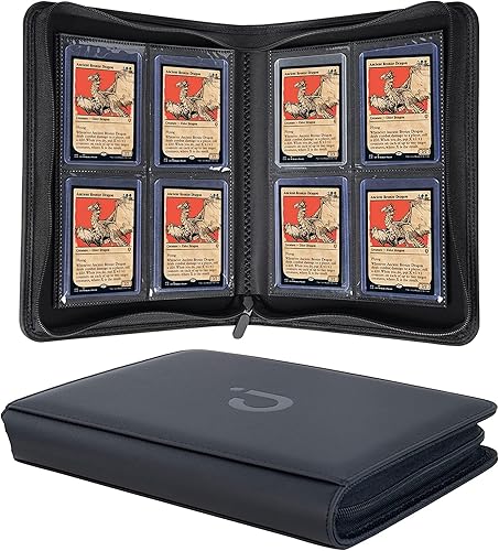 Miniatura 1 de D DACCKIT Carpeta Toploader con capacidad para 112 cargadores superiores, 4 bolsillos superiores con fundas para tarjeteros rígidos de 3 x 4