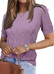 Arach&Cloz Women's Cotton Blend Breathable Crochet Summer Tops 2026