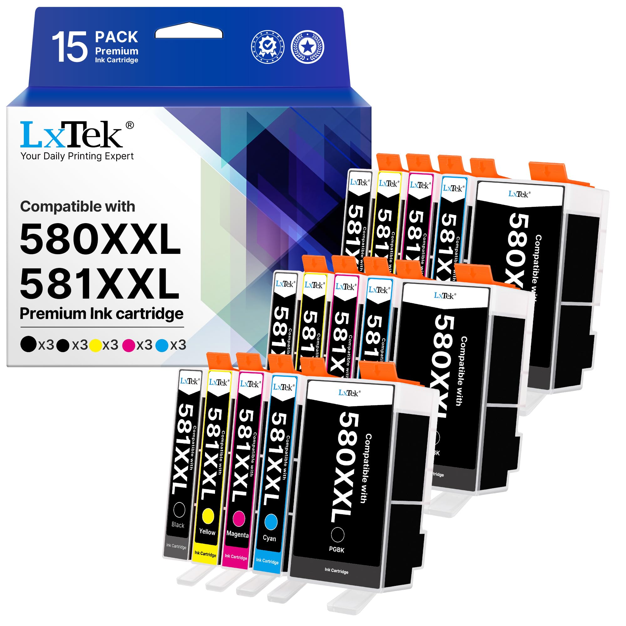 LxTek 560 561 Patronen Kompatibel für Canon TS5350i Patronen für Canon Druckerpatronen 560 561 für Canon 560 561 Patronen 560XL 561XL Druckerpatronen TS7450i TS5350a TS5351i (Schwarz Farbe, 2er-Pack)