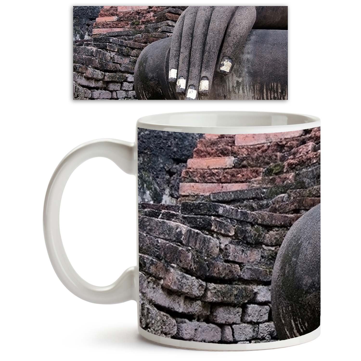ArtzFolio Fingers of Buddha in Sukhothai Park Thailand | Ceramic Coffee Tea Mug Inside White | 325ml Round Mug; Single Piece